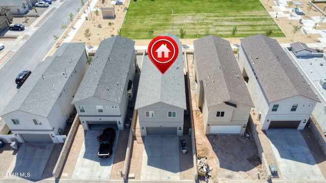 drone / aerial view featuring a residential view