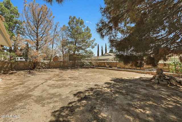 view of yard with fence
