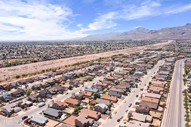 birds eye view of property featuring a residential view and a mountain view