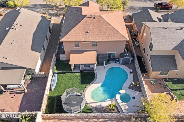 7337 Autumn Sage Dr, El Paso, TX 79911 - aerial perspective of suburban area featuring a pool