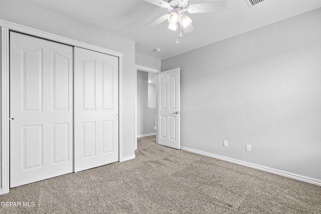 7337 Autumn Sage Dr, El Paso, TX 79911 - unfurnished bedroom featuring carpet floors, a closet, and ceiling fan