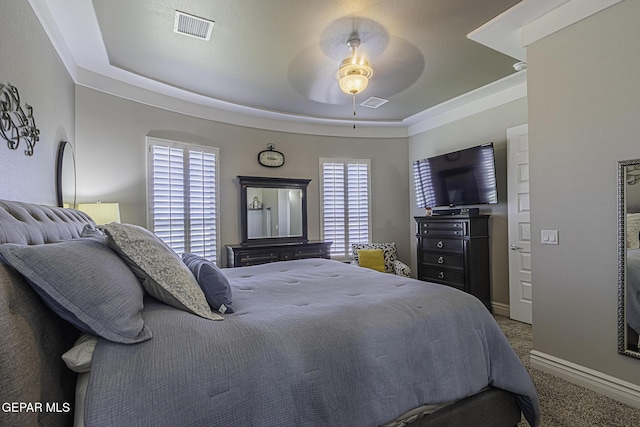 668 Darlington, El Paso, TX 79928 - carpeted bedroom featuring a raised ceiling, visible vents, and multiple windows