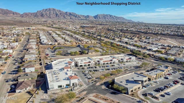 bird's eye view with a mountain view and a residential view