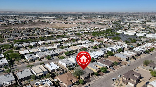 aerial view with a residential view