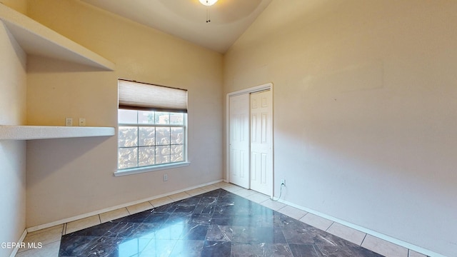 2088 Crystal Ridge St, El Paso, TX 79938 - spare room with baseboards and lofted ceiling