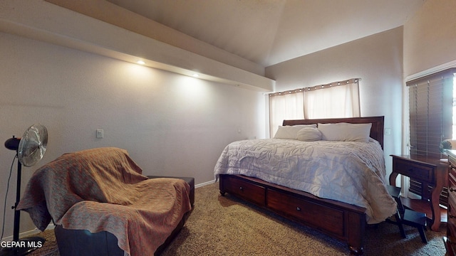 2088 Crystal Ridge St, El Paso, TX 79938 - bedroom featuring carpet flooring, baseboards, and lofted ceiling
