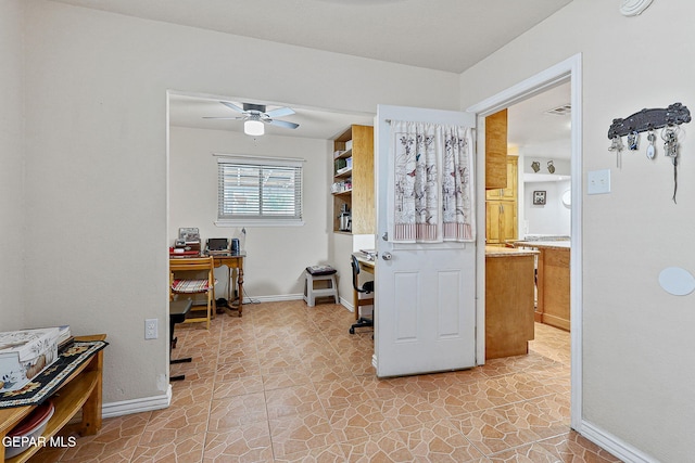 316 Garden Grove Ln, El Paso, TX 79912 - office space with baseboards and a ceiling fan