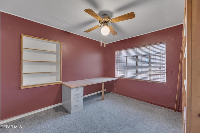 1003 Alethea Park Dr, El Paso, TX 79902 - unfurnished office featuring baseboards, carpet, and ceiling fan