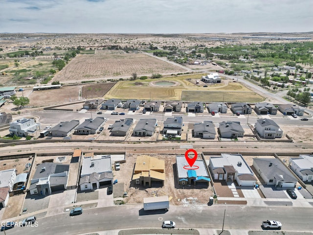 aerial view with a residential view