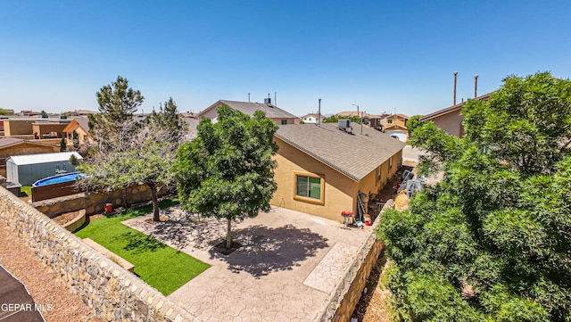 aerial view with a residential view