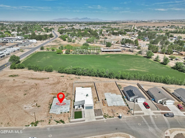 bird's eye view with a mountain view