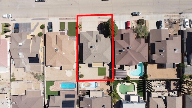 12617 Sun Spirit Dr, El Paso, TX 79938 - aerial view of residential area with property boundaries highlighted and a pool