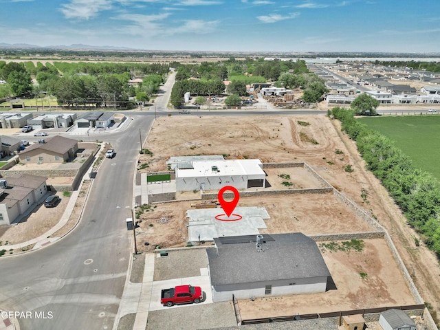 drone / aerial view with a residential view