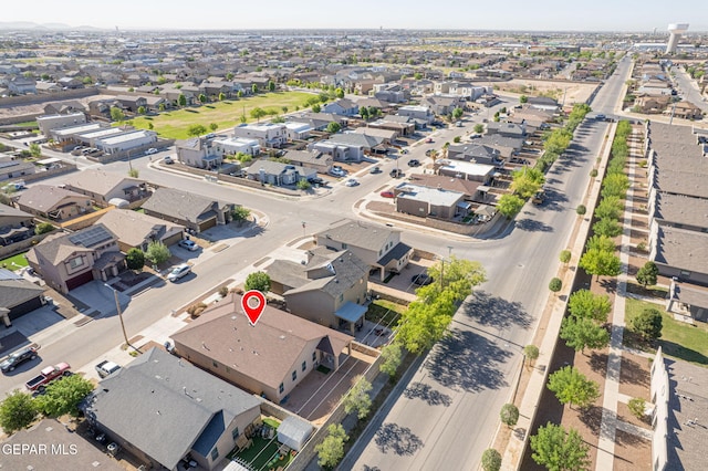 aerial view with a residential view