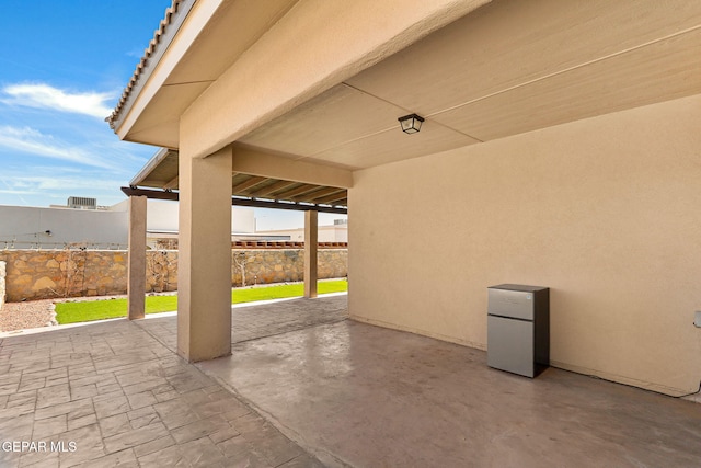 view of patio featuring a fenced backyard