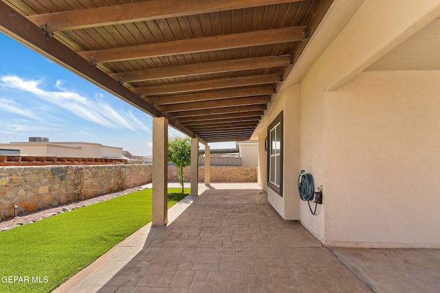 view of patio featuring a fenced backyard