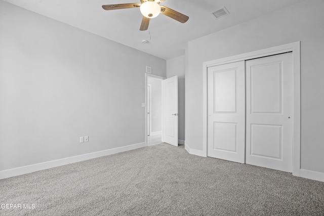 478 Sylvia Ct, Socorro, TX 79927 - unfurnished bedroom with carpet flooring, a closet, and ceiling fan