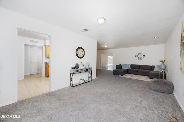 9232 Morelia Rd, El Paso, TX 79907 - living area featuring light carpet and visible vents