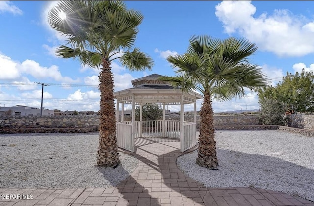 view of patio with a gazebo