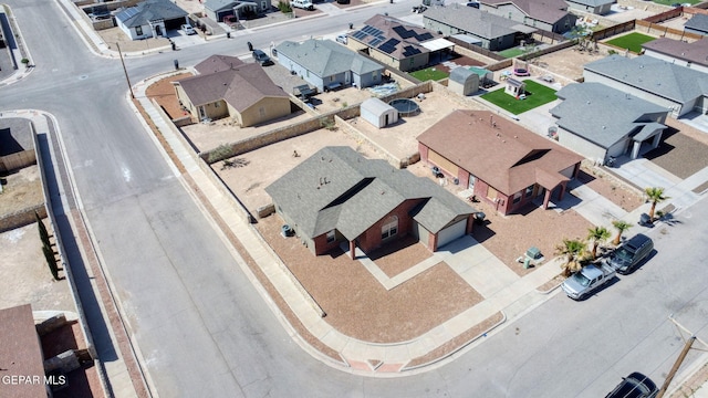 drone / aerial view featuring a residential view