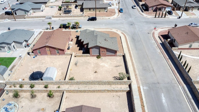 drone / aerial view with a residential view