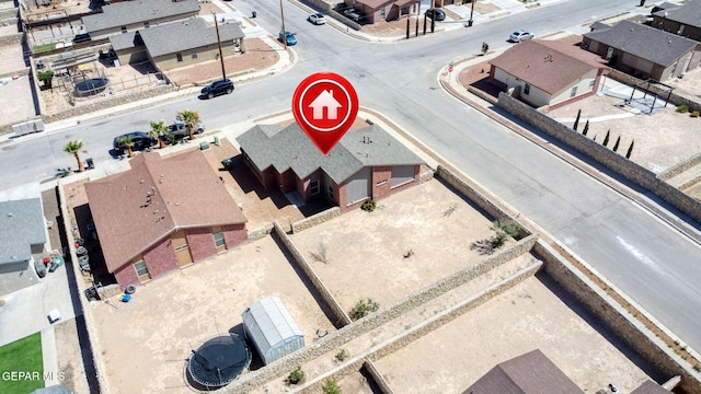 birds eye view of property featuring a residential view
