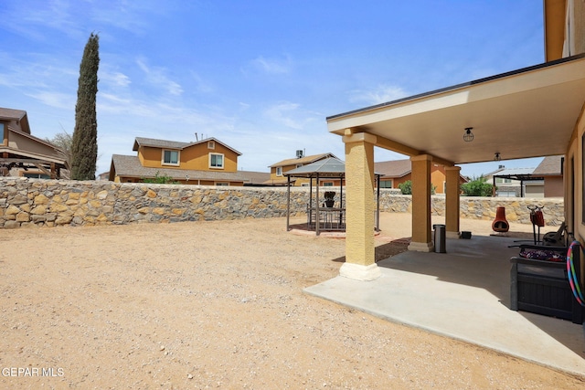 2709 Granite Rock Pl, El Paso, TX 79938 - view of yard with a gazebo, a fenced backyard, and a patio area