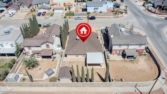 aerial view featuring a residential view