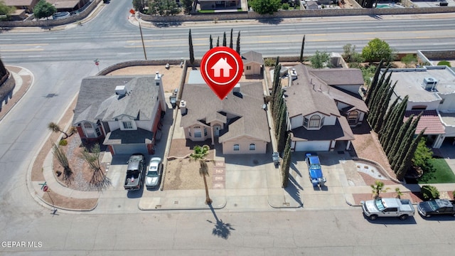 aerial view featuring a residential view