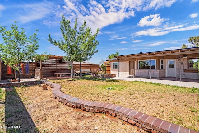 view of yard with a patio area