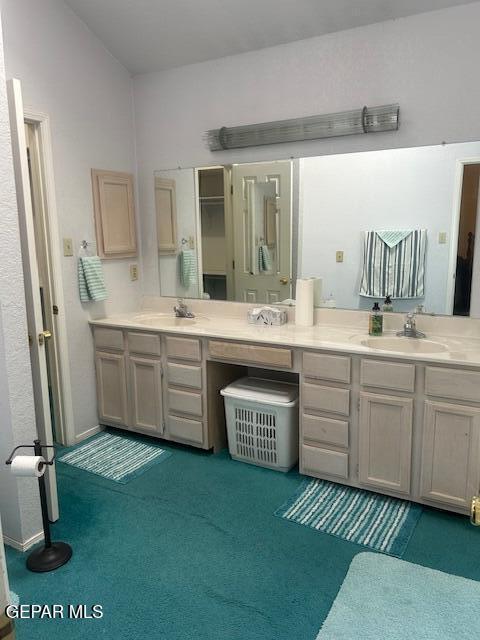 full bathroom featuring a sink and double vanity