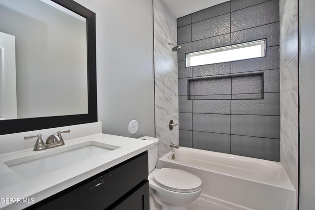 15237 Gauge Ct, El Paso, TX 79938 - bathroom with toilet, shower / tub combination, and vanity