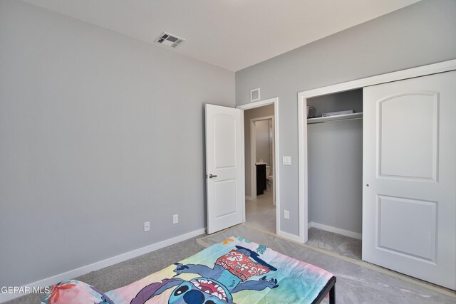 15237 Gauge Ct, El Paso, TX 79938 - bedroom with baseboards, light carpet, and visible vents