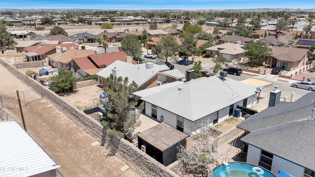bird's eye view with a residential view