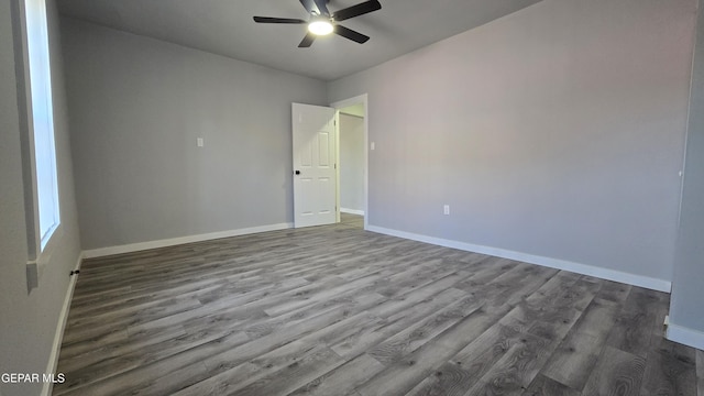 209 Hardesty Pl Unit 1 & 2, El Paso, TX 79905 - unfurnished room with a ceiling fan, wood finished floors, and baseboards
