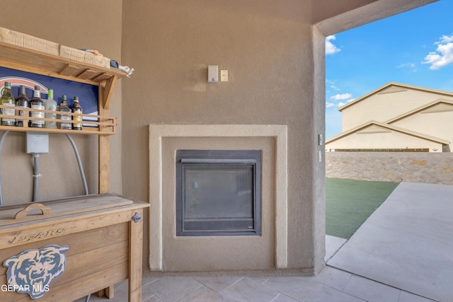exterior details with stucco siding