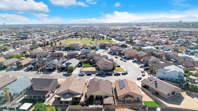 bird's eye view with a mountain view and a residential view