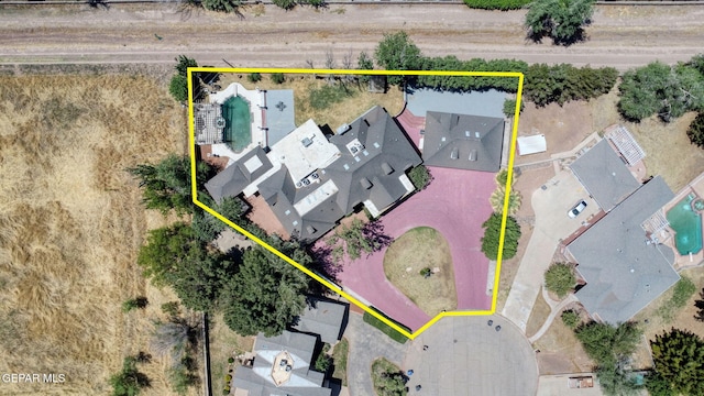 624 Mount Cristo Rey Ln, El Paso, TX 79922 - aerial view of residential area with property parcel outlined