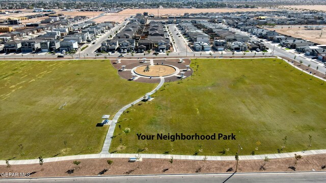 drone / aerial view with a residential view