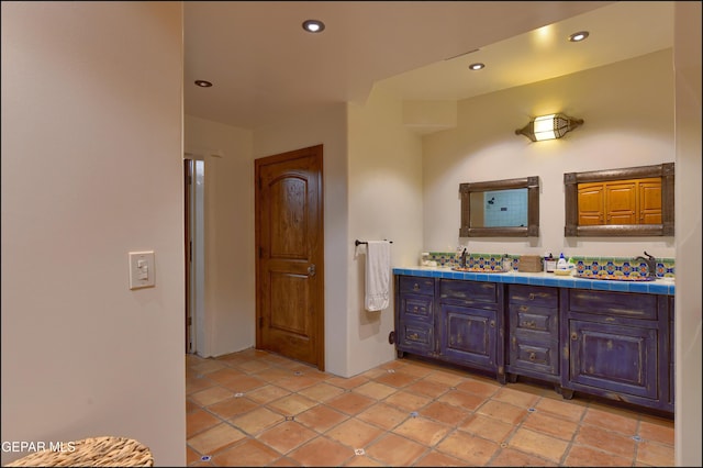 5401 Tierra Vista Dr, El Paso, TX 79932 - bathroom with vanity, recessed lighting, and tile patterned floors