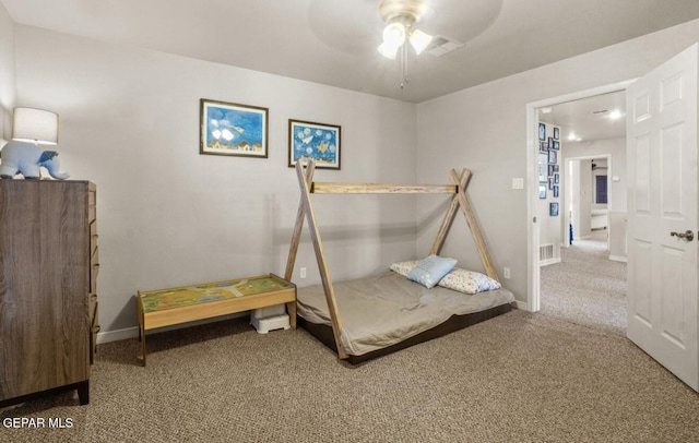 12164 Sitting Bull Dr, El Paso, TX 79936 - carpeted bedroom featuring baseboards and ceiling fan