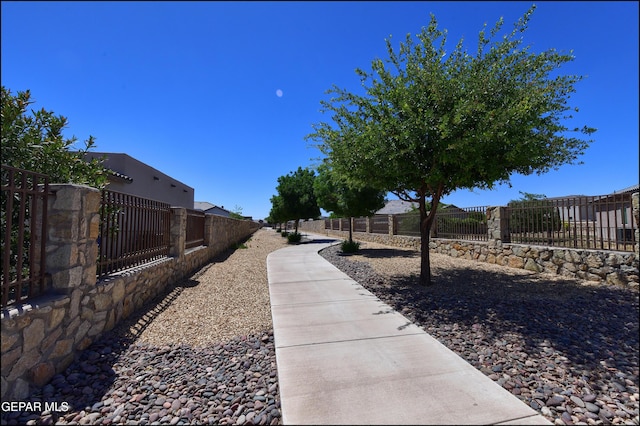 view of yard featuring fence