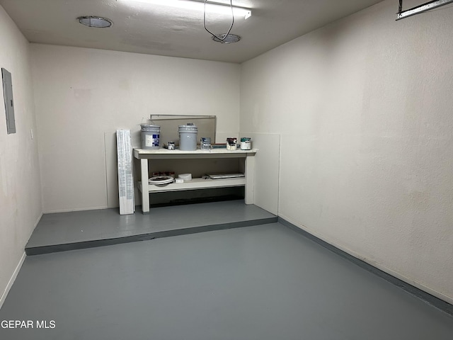 interior space featuring concrete floors