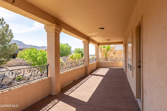balcony with a mountain view