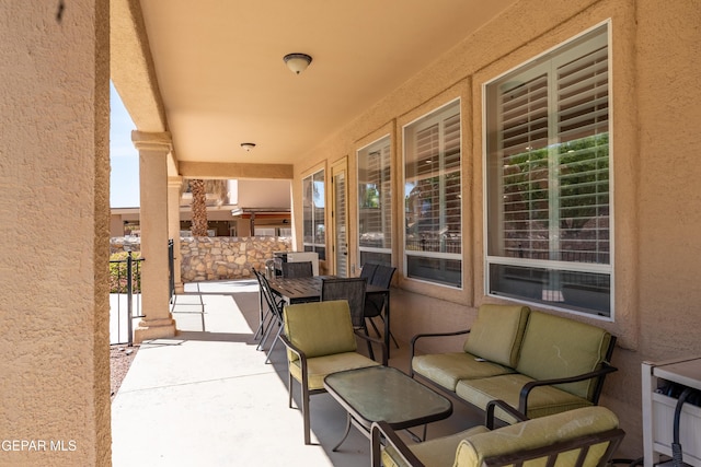 view of patio / terrace featuring an outdoor living space