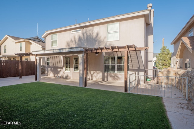 527 Longleaf Pl, El Paso, TX 79928 - rear view of house with a patio, a fenced backyard, stucco siding, and a pergola