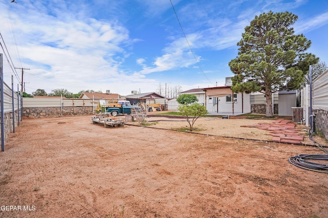 view of yard with fence