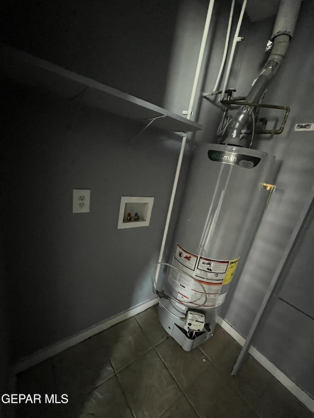 utility room featuring gas water heater