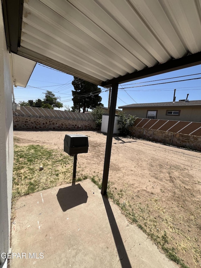 view of patio featuring a fenced backyard