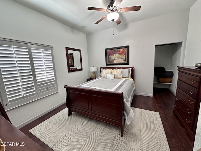 1363 Golden Trail Ln, El Paso, TX 79936 - bedroom featuring wood finished floors, baseboards, and ceiling fan